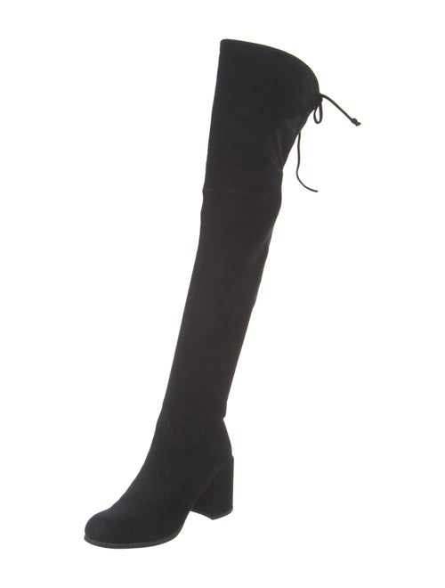 Stuart Weitzman Suede Whipstitch Trim Boots