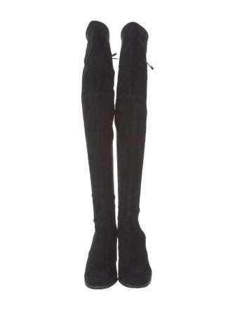Stuart Weitzman Suede Whipstitch Trim Boots