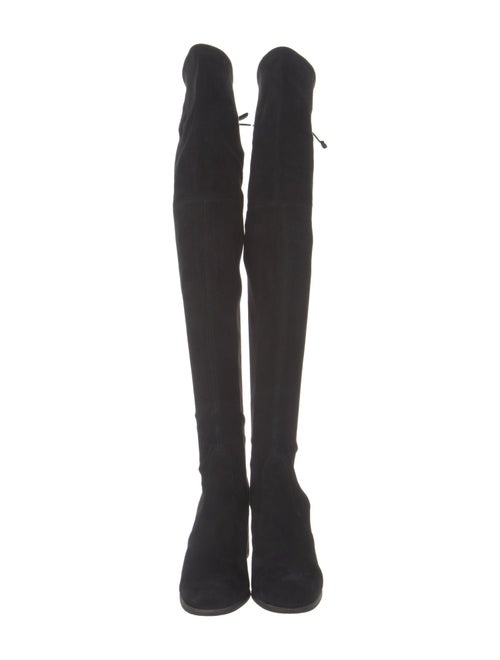 Stuart Weitzman Suede Whipstitch Trim Boots