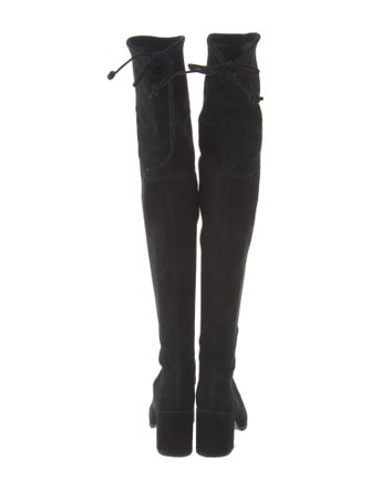 Stuart Weitzman Suede Whipstitch Trim Boots