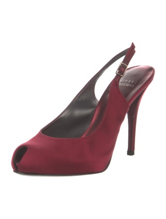 Stuart Weitzman Satin Slingback Pumps