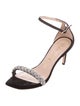 Stuart Weitzman Suede Crystal Embellishments Sandals