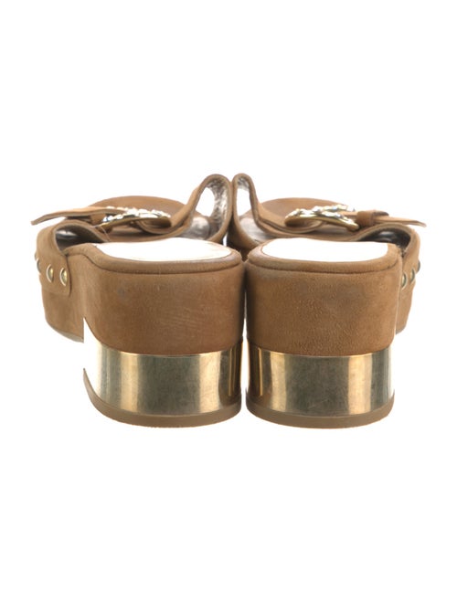 Stuart Weitzman Suede Crystal Embellishments Slides