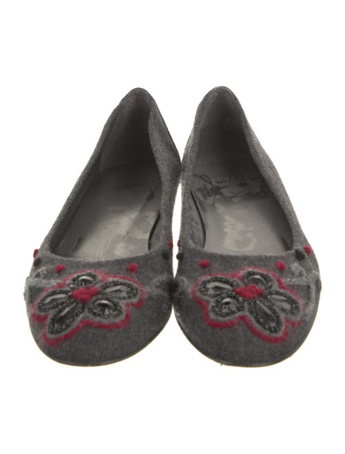 Stuart Weitzman Wool Floral Print Flats