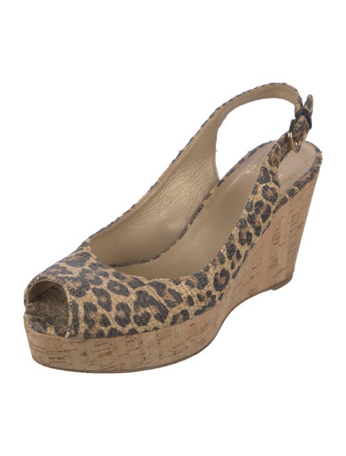 Stuart Weitzman Straw Animal Print Slingback Pumps