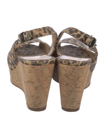 Stuart Weitzman Straw Animal Print Slingback Pumps