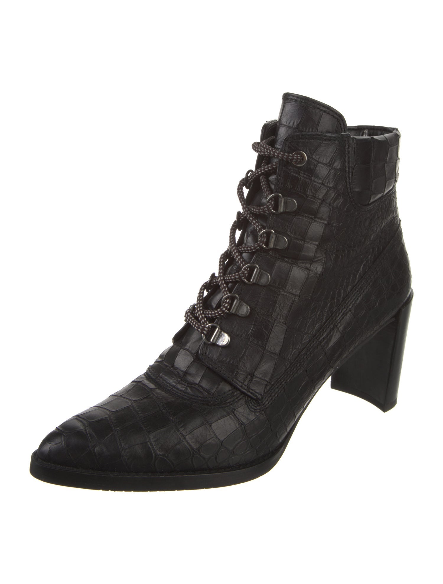 Stuart Weitzman Leather Lace-Up Boots