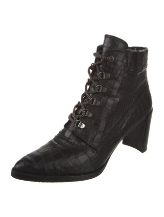 Stuart Weitzman Leather Lace-Up Boots