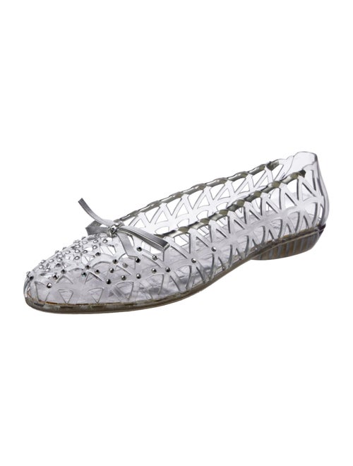 Stuart Weitzman Rubber Bow Accents Ballet Flats