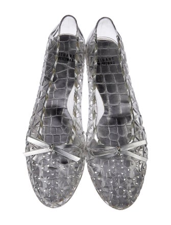 Stuart Weitzman Rubber Bow Accents Ballet Flats