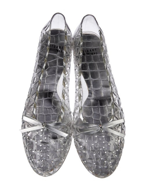 Stuart Weitzman Rubber Bow Accents Ballet Flats
