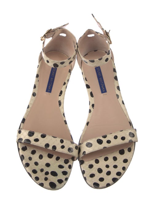 Stuart Weitzman GG Embossed Leather Sandals
