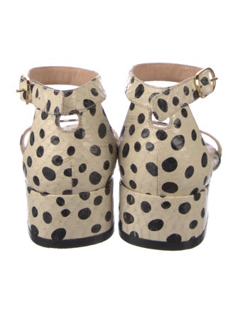 Stuart Weitzman GG Embossed Leather Sandals