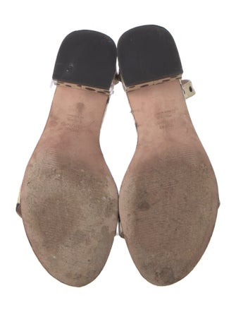 Stuart Weitzman GG Embossed Leather Sandals