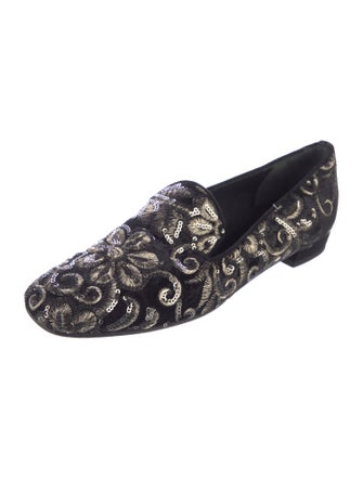 Stuart Weitzman Velvet Printed Loafers