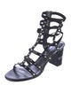 Stuart Weitzman Leather Studded Accents Gladiator Sandals