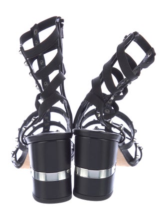 Stuart Weitzman Leather Studded Accents Gladiator Sandals
