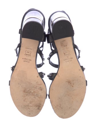 Stuart Weitzman Leather Studded Accents Gladiator Sandals
