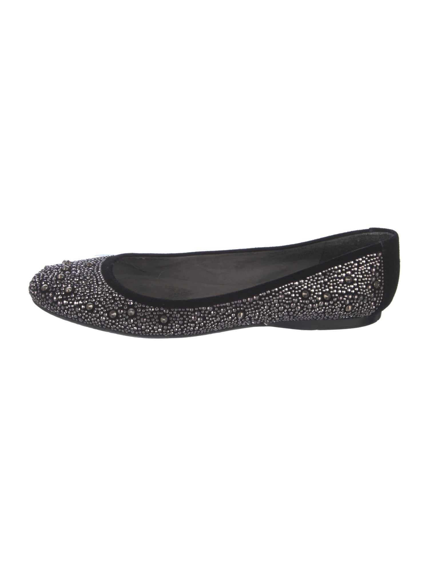 Stuart Weitzman Suede Studded Accents Flats