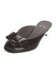 Stuart Weitzman Patent Leather Bow Accents Slides