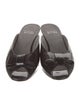 Stuart Weitzman Patent Leather Bow Accents Slides