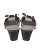Stuart Weitzman Patent Leather Bow Accents Slides