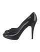 Stuart Weitzman Patent Leather Ruffle Embellishment Pumps