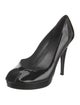 Stuart Weitzman Patent Leather Ruffle Embellishment Pumps