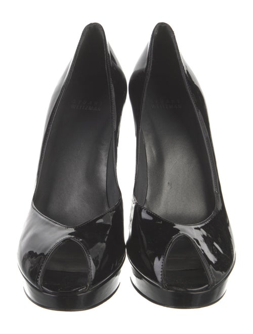 Stuart Weitzman Patent Leather Ruffle Embellishment Pumps