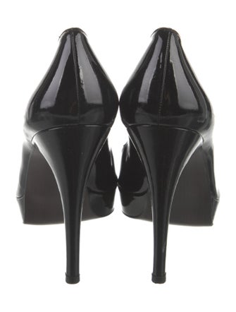 Stuart Weitzman Patent Leather Ruffle Embellishment Pumps