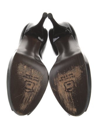 Stuart Weitzman Patent Leather Ruffle Embellishment Pumps