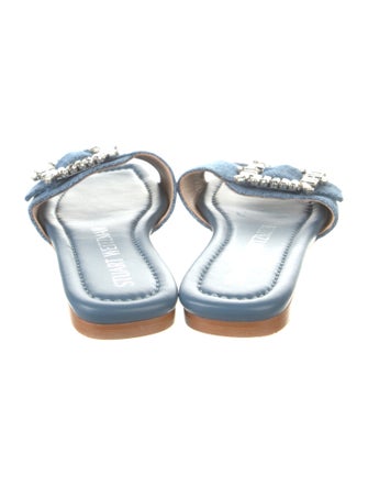 Stuart Weitzman Denim Crystal Embellishments Flats