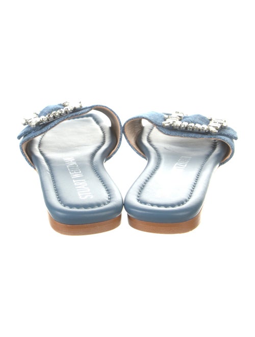 Stuart Weitzman Denim Crystal Embellishments Flats