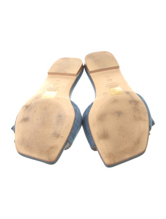 Stuart Weitzman Denim Crystal Embellishments Flats