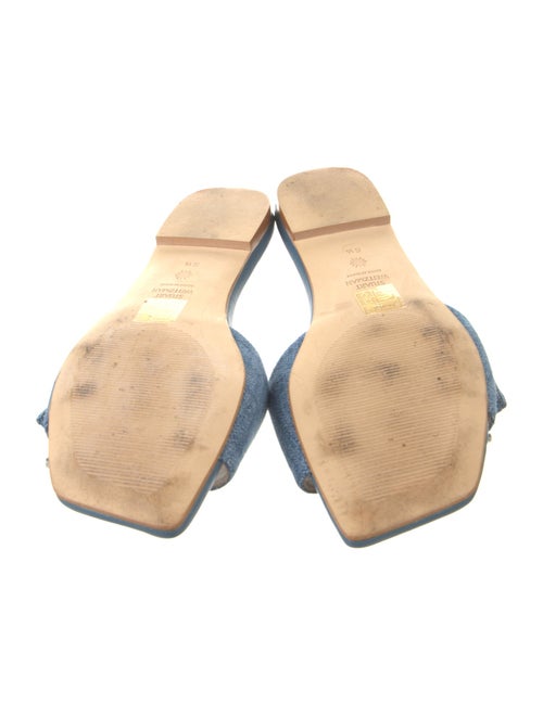 Stuart Weitzman Denim Crystal Embellishments Flats