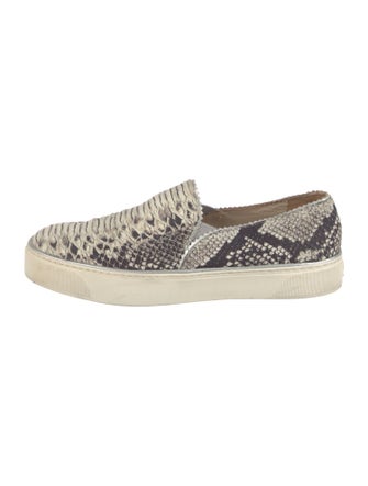 Stuart Weitzman Leather Animal Print Sneakers