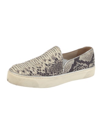 Stuart Weitzman Leather Animal Print Sneakers