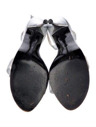 Stuart Weitzman Leather Crystal Embellishments Slingback Sandals