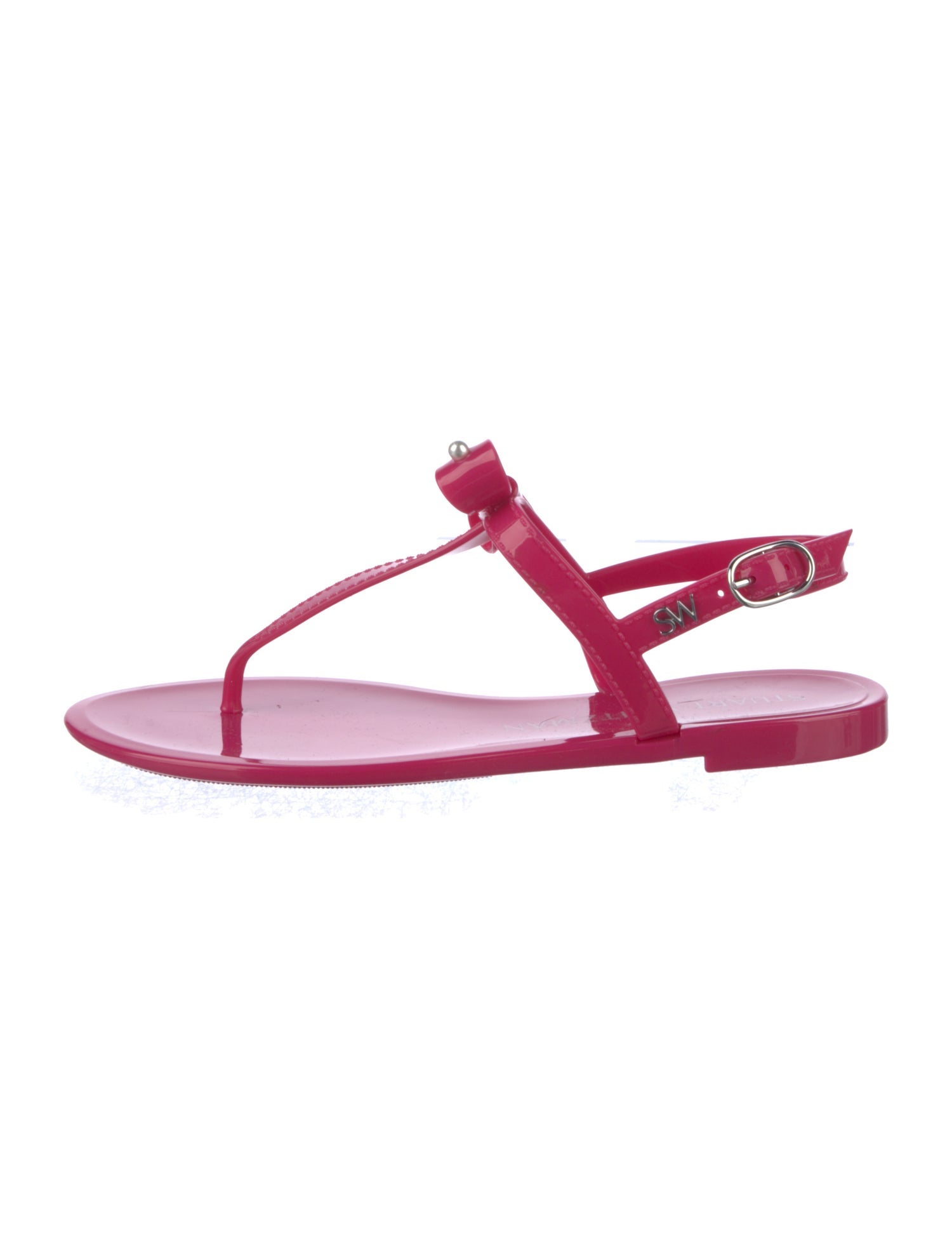 Stuart Weitzman Rubber T-Strap Sandals