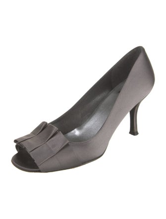 Stuart Weitzman Satin Pleated Accents Pumps