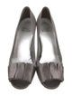 Stuart Weitzman Satin Pleated Accents Pumps
