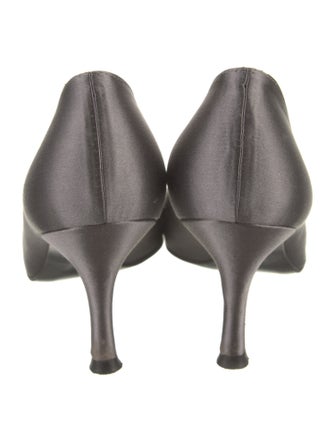 Stuart Weitzman Satin Pleated Accents Pumps