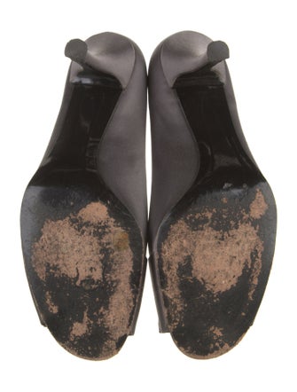 Stuart Weitzman Satin Pleated Accents Pumps