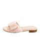 Stuart Weitzman Shearling Leather Trim Embellishment Slides