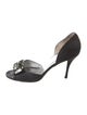 Stuart Weitzman Satin Crystal Embellishments D'Orsay Pumps