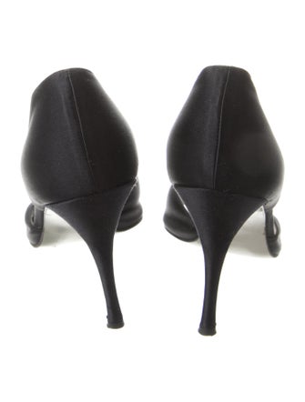 Stuart Weitzman Satin Crystal Embellishments D'Orsay Pumps