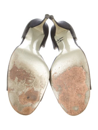 Stuart Weitzman Satin Crystal Embellishments D'Orsay Pumps