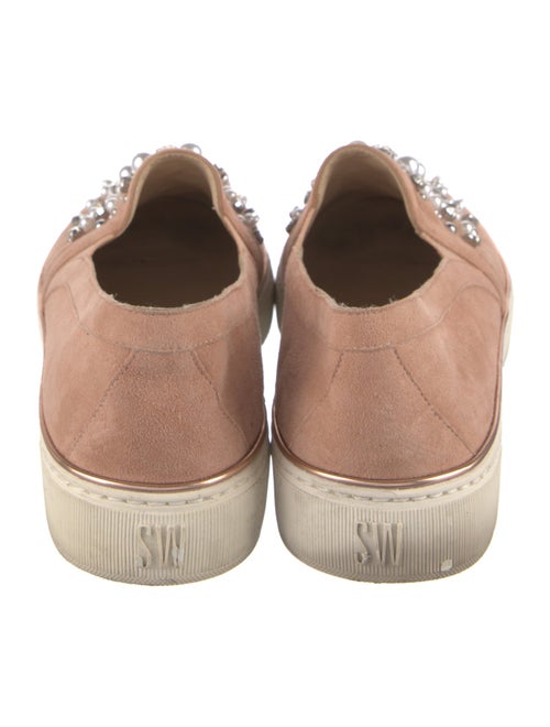 Stuart Weitzman Suede Crystal Embellishments Sneakers