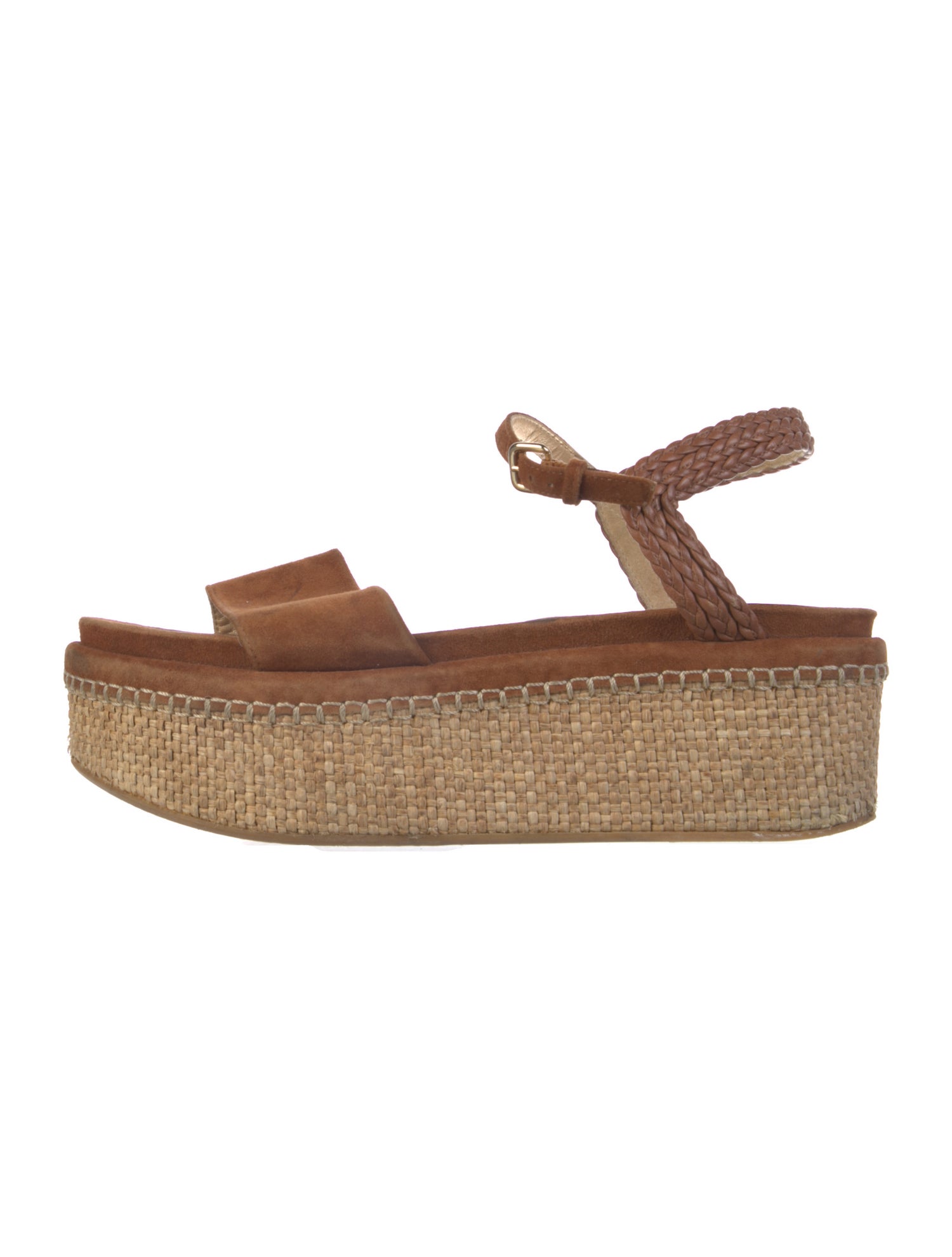 Stuart Weitzman Suede Braided Accents Espadrilles