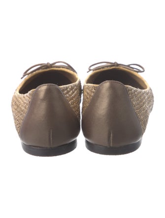 Stuart Weitzman Crystal Bow Accents Ballet Flats